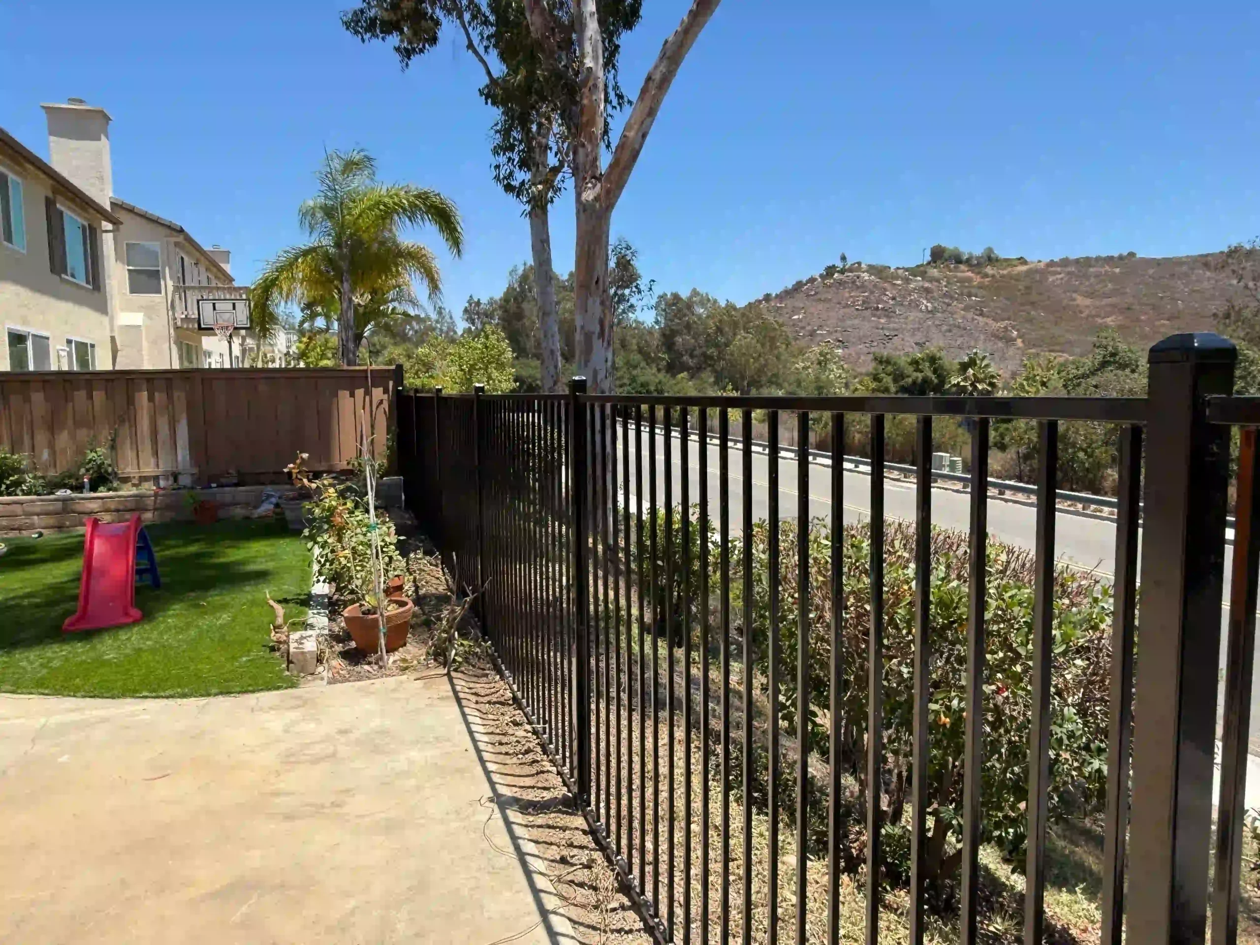 Aluminum pet fence Clean new wrought iron fence installed in poway CA