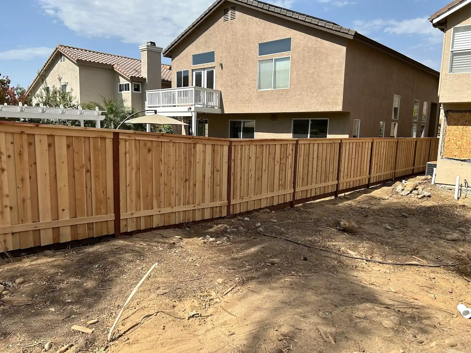 backyard wood privacy fence built by JJ’s Fence Company in San Diego