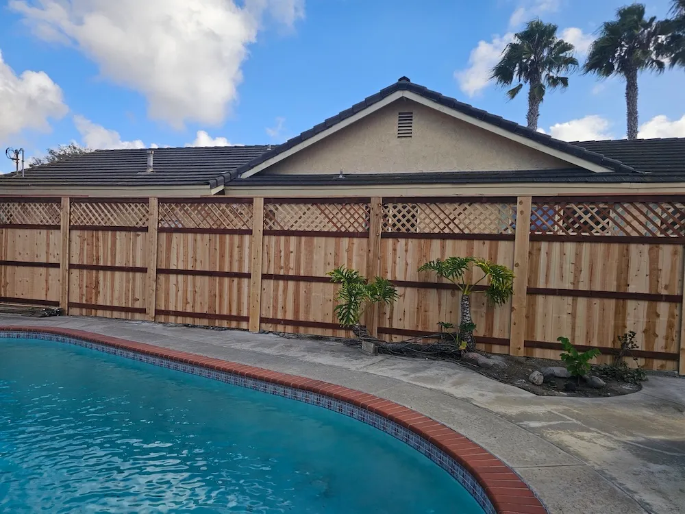 6-foot tall wood privacy fence providing backyard privacy in San Diego